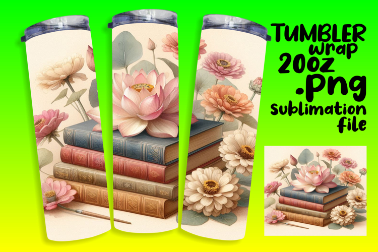 Sublimation Artwork for 20oz Tumbler , Books
