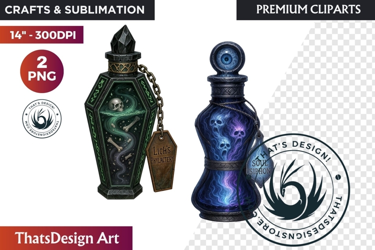 Halloween Hags Potions PNG Clipart spooky gothic bottle