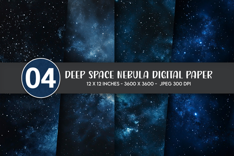 Deep Space Nebula Digital Paper example image 1