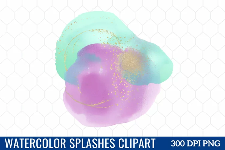 Watercolor Splashes Clipart