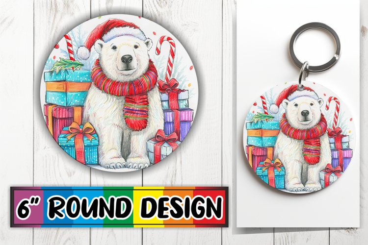 Watercolor Christmas Round Design for 11oz Sublimation