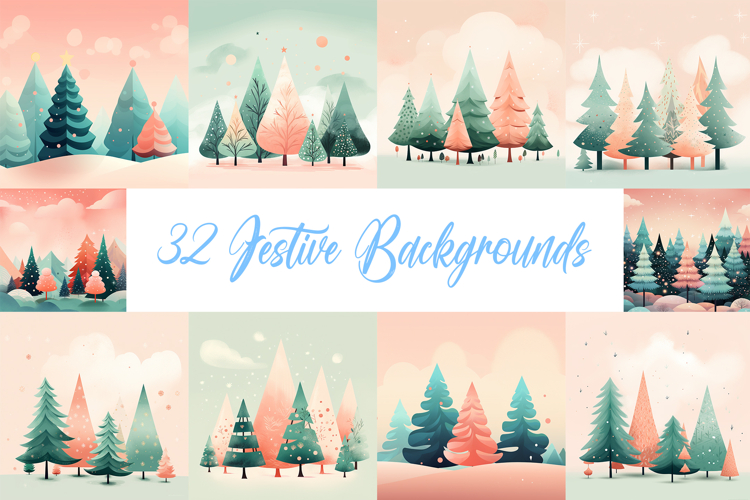 32 Festive Christmas Tree Decoration Backgrounds PNG