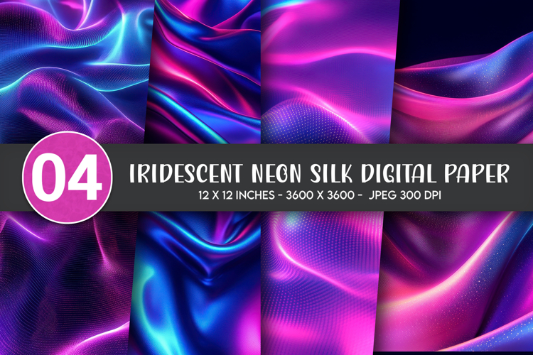 Iridescent Neon Silk Digital Paper