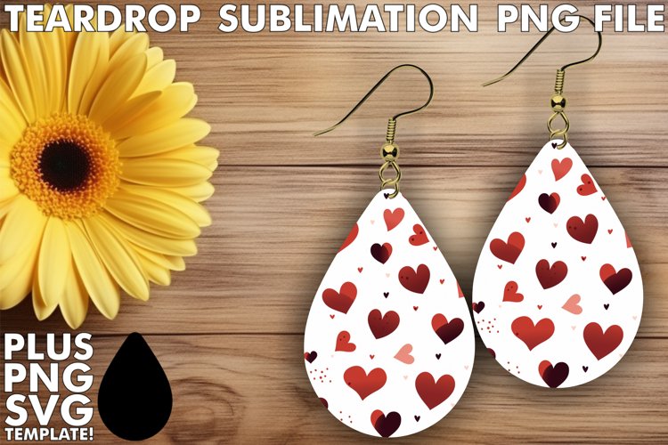 Love in Every Drop: Watercolor Heart Earrings Sublimation