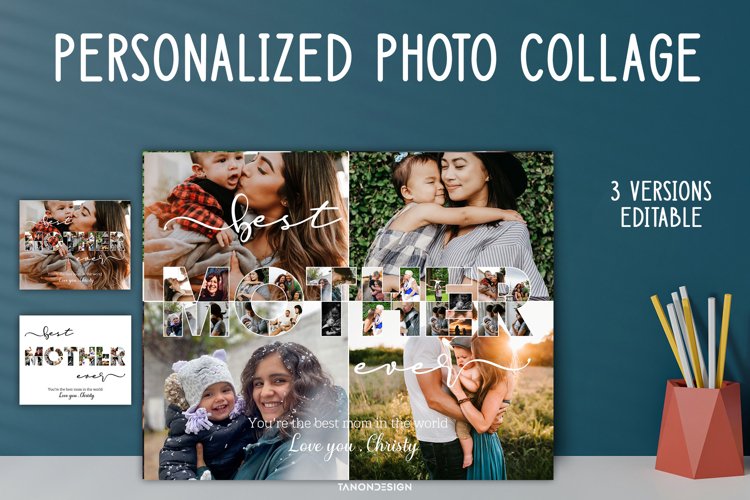 Personalized Mom Photo Collage, Mothers Day Gift For Mom