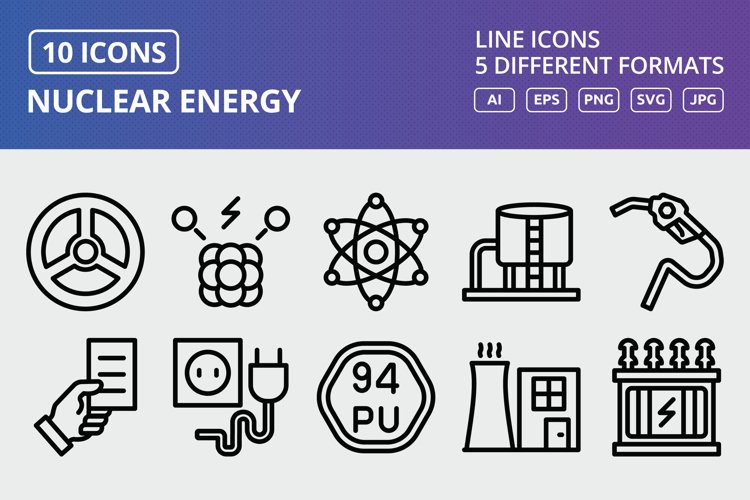 Vector Nuclear Energy Icon Set example image 1