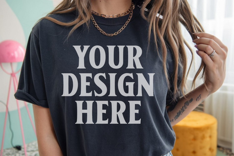 Comfort Colors 1717 Pepper T-Shirt Mockup