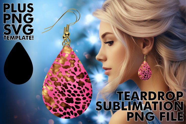 Leopard Print Elegance: Sparkling Teardrop Charm