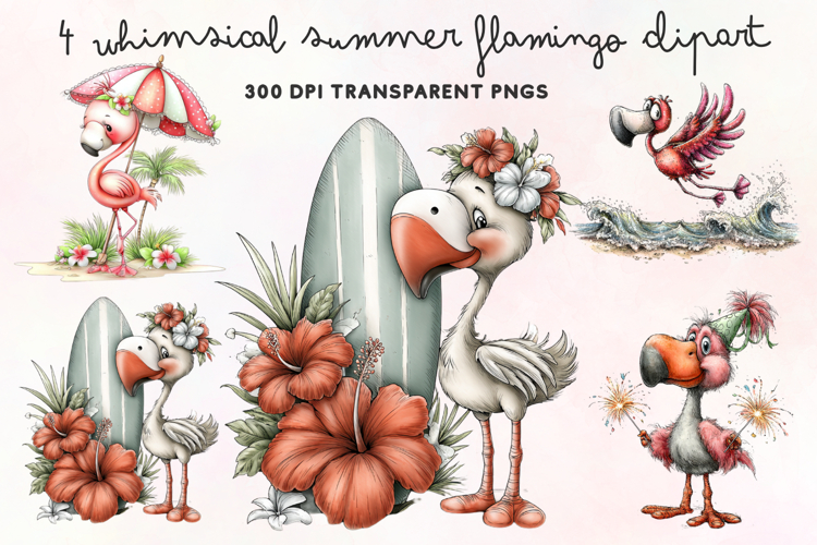 Cute Flamingo Clipart Image 12