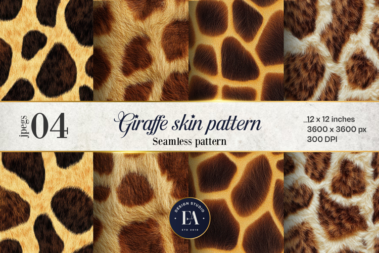 Giraffe Skin Digital Papers, Faux Fur Paper
