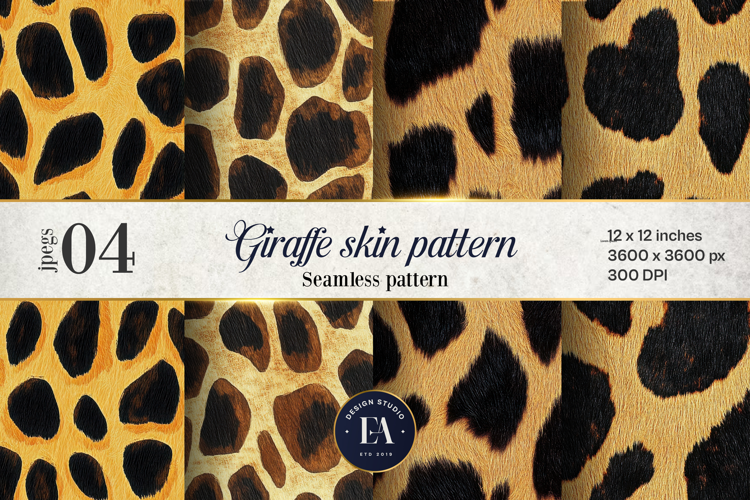 Giraffe Skin Digital Papers, Faux Fur Paper