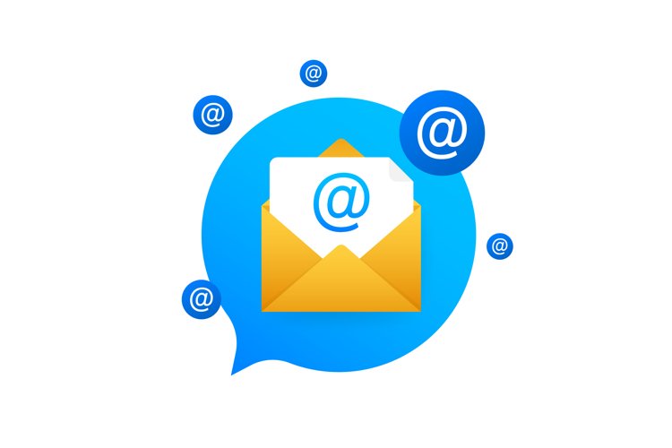 E-mail Marketing flat style, colorful, vector icon for info example image 1