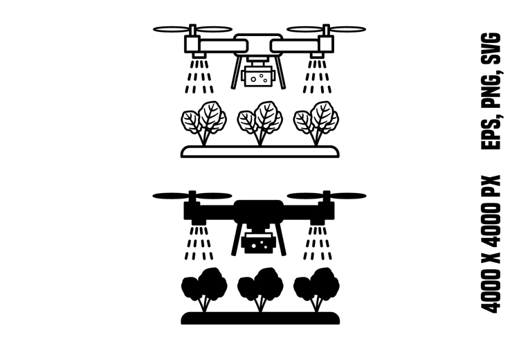 Crop Spraying Drone Icons