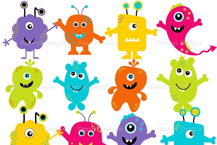 Monsters Clipart SET example image 1