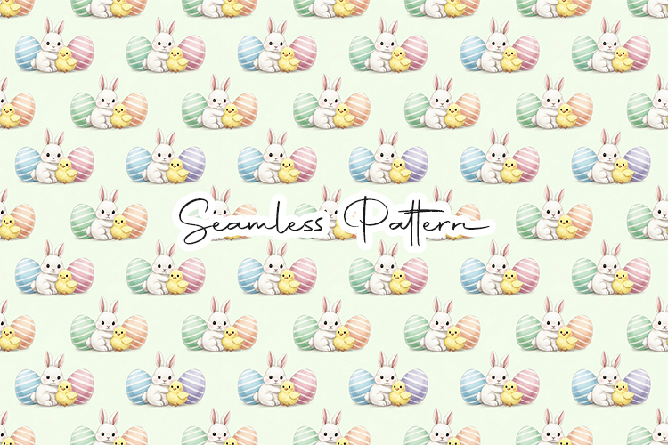 Cute Bunny and Chick Easter Seamless
