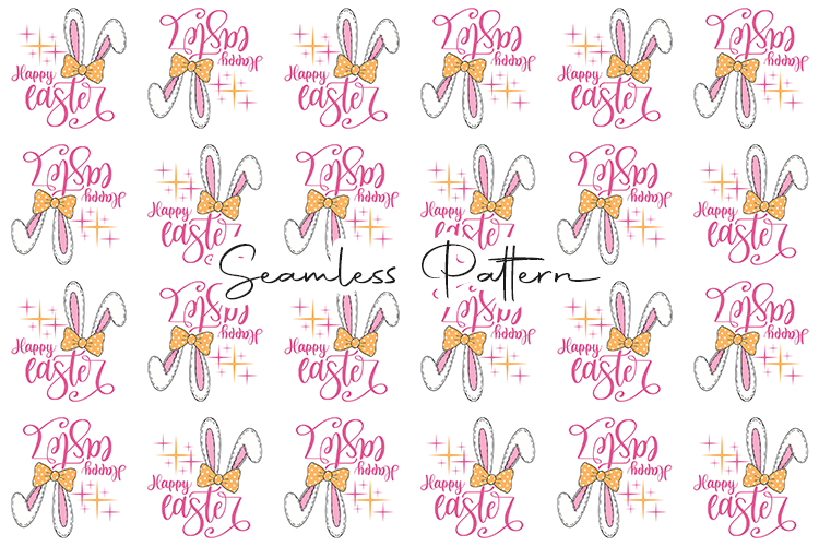 Happy Easter Bunny Ears Seamless JPG