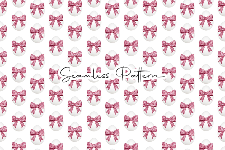 Pink Bow Easter Egg Seamless Pattern