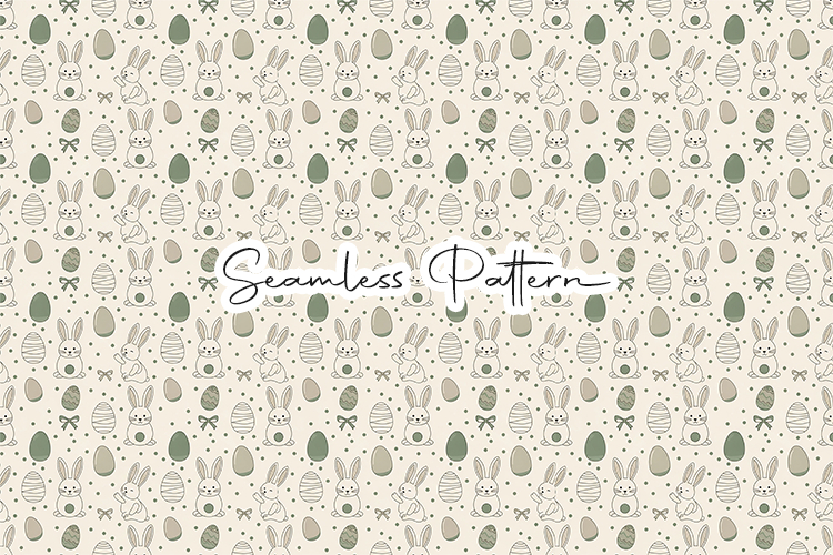 Minimal Easter Bunny Egg Seamless Pattern