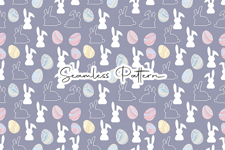 Easter Bunny Silhouette Swirl Egg JPG