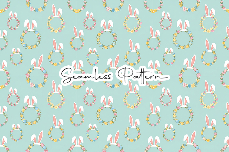 Bunny Ears Floral Seamless Pattern