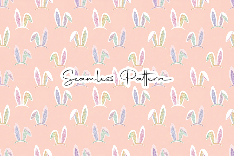 Pastel Bunny Ears Seamless Pattern