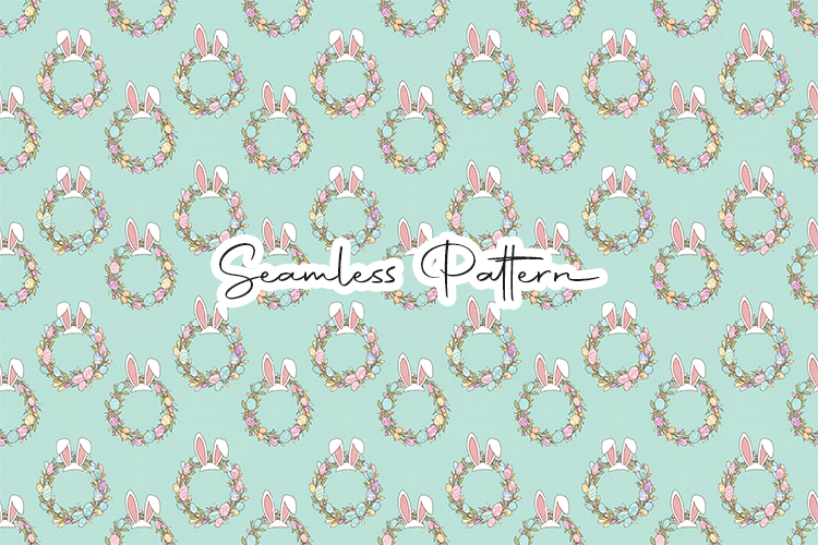 Floral Bunny Ears Seamless Pattern