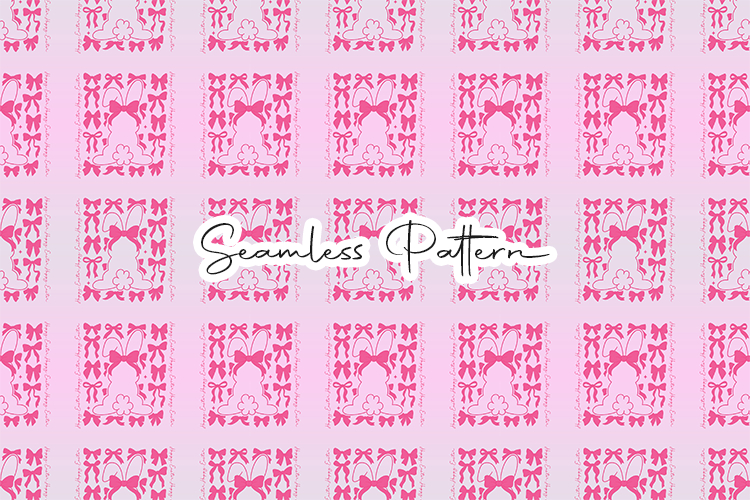 Pink Bunny Easter Seamless Pattern