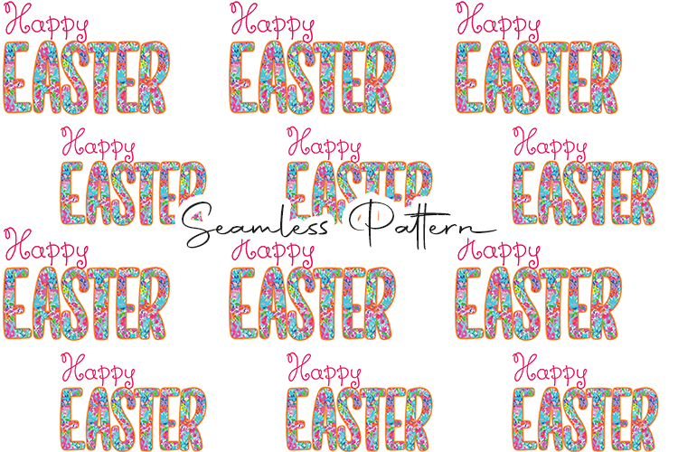 Colorful Happy Easter Seamless Pattern