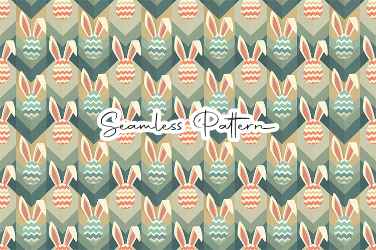 Easter Egg Bunny Ears Chevron Pattern