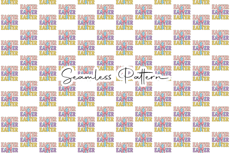 Colorful Easter Text Seamless Pattern Art