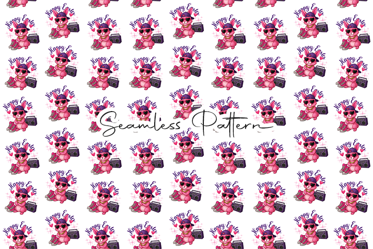 Cute Easter Bunny Seamless Pattern