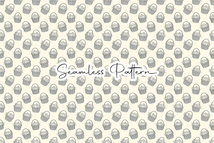 Minimal Easter Basket Seamless Pattern