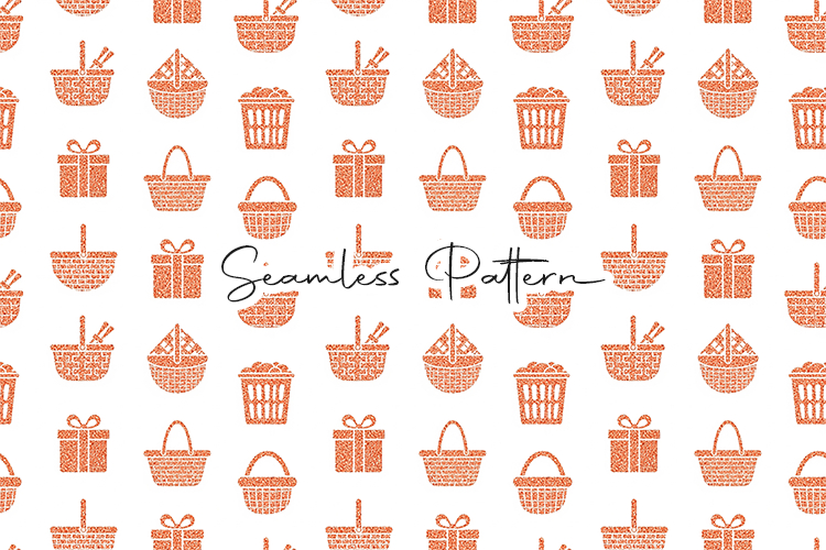 Easter Basket Gift Seamless Pattern