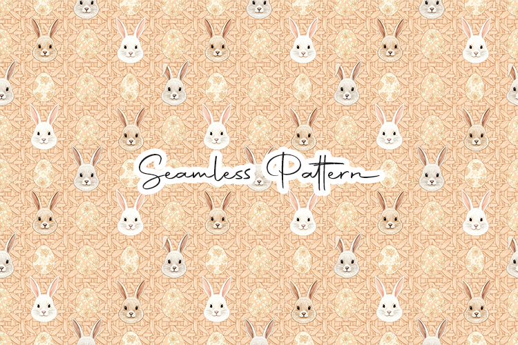 Easter Bunny Egg Seamless Pattern