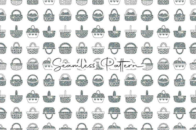 Easter Basket Seamless Pattern
