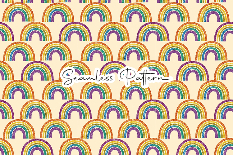Glitter Rainbow Seamless Pattern