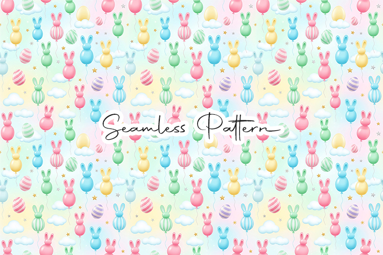 Cute Bunny Easter Seamless Pattern