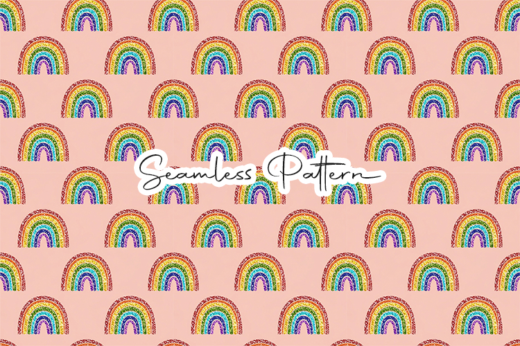 Rainbow Glitter Seamless Pattern