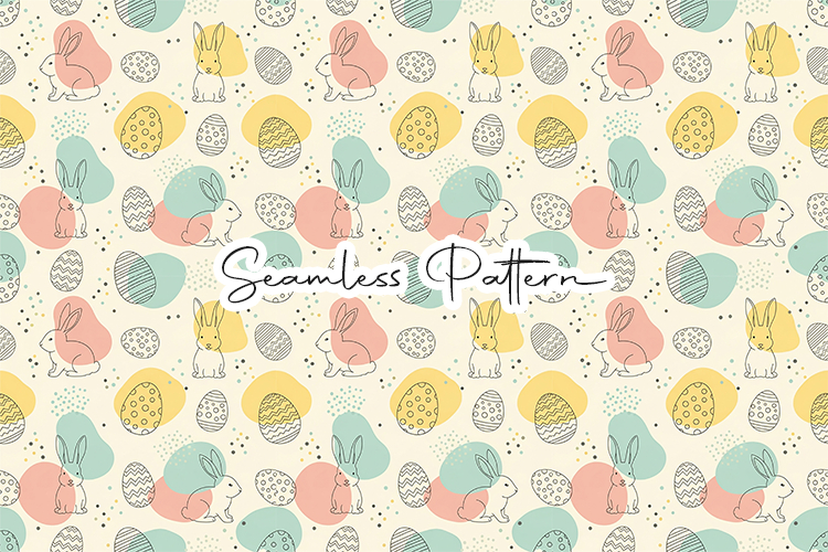 Easter Bunny Eggs Seamless Pattern