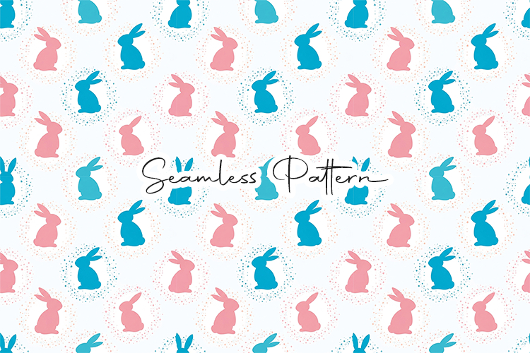 Pastel Bunny Silhouette Seamless Pattern