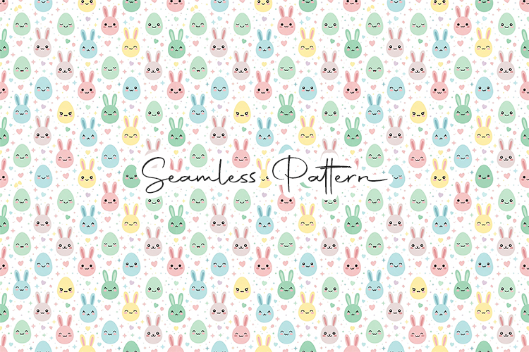 Cute Bunny Egg Easter Seamless Pattern