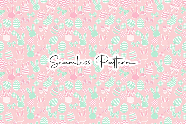 Pastel Easter Bunny Egg Seamless Pattern