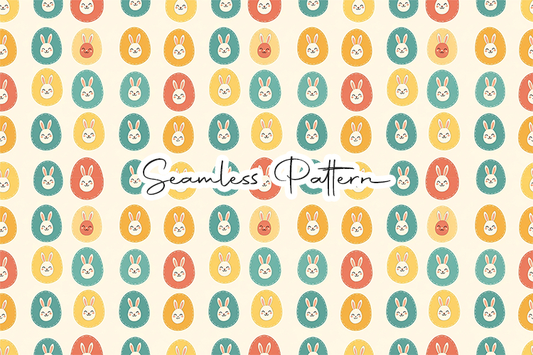 Cute Bunny Egg Easter Seamless Pattern