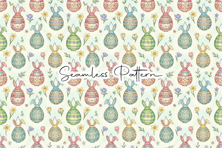 Decorative Bunny Egg Easter Seamless