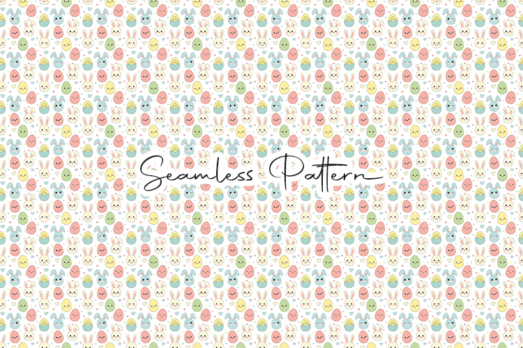 Cute Mini Bunny Egg Easter Seamless