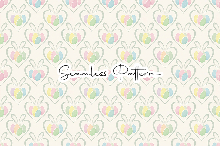 Pastel Bunny Egg Easter Seamless Pattern