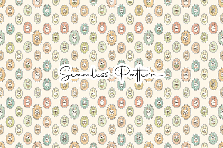 Pastel Bunny Egg Easter Seamless Pattern