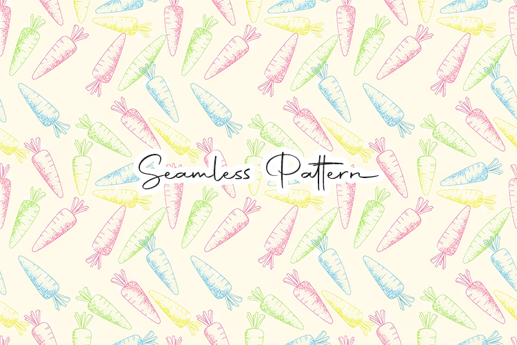 Pastel Carrot Easter Seamless Pattern