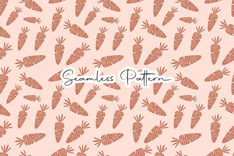 Rose Gold Glitter Carrot Seamless Pattern