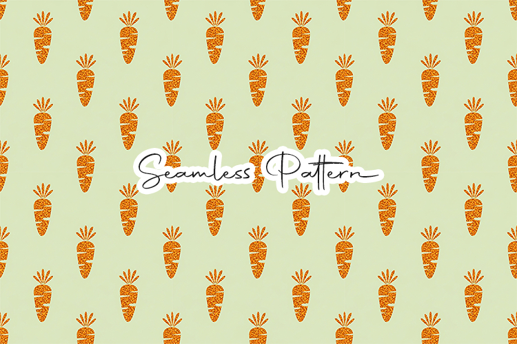 Glitter Carrot Spring Seamless Pattern